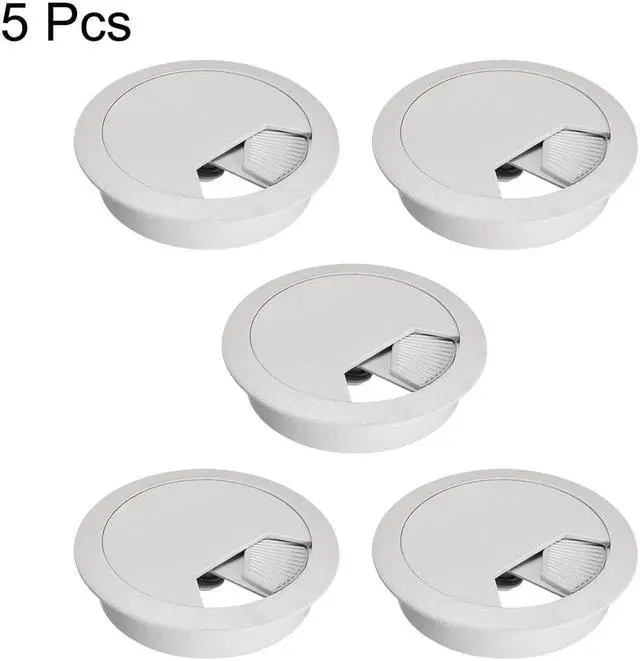 Alt view image 5 of 5 - Cable Hole Cover, 2-3/8" Plastic Desk Grommet for Wire Organizer, 5 Pcs (Gray)