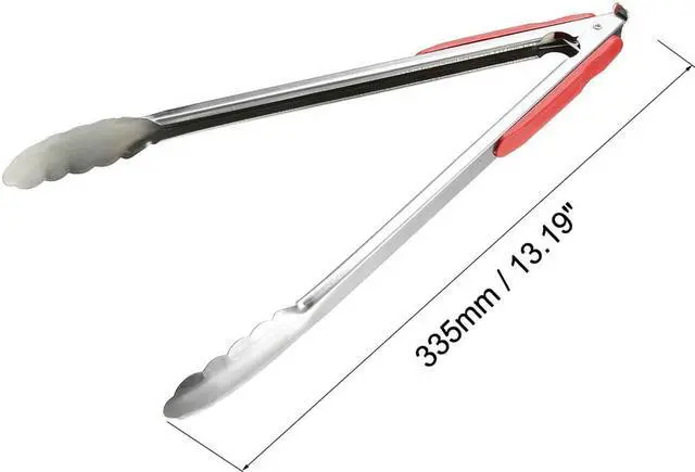 Alt view image 2 of 3 - 335mm Stainless Steel Barbecue Tongs, Metal Food Tongs Non-Slip Grip BBQ Grilling Accessories