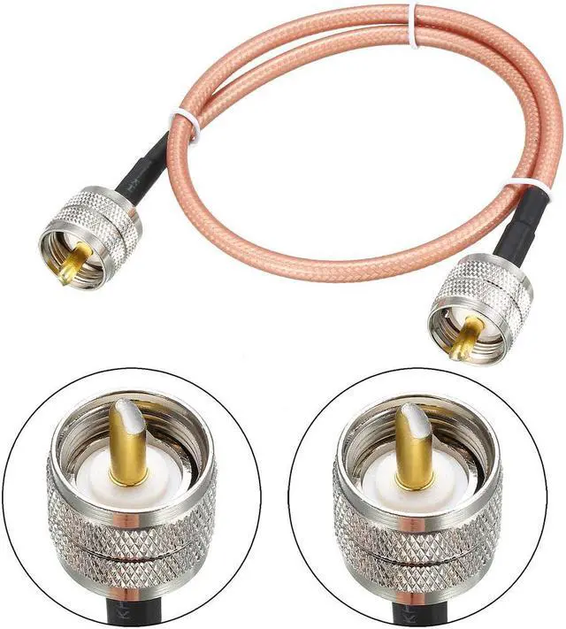 Main image of Low Loss RF Coaxial Cable Connection Coax Wire RG-142, PL-259 UHF Male to PL-259 UHF Male 50cm