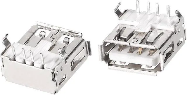 Main image of 20PCS USB 2.0 Type A Female Socket Connector Port, 4-Pin DIP 90 Degree Right Angle, Repair Replacement Adapter