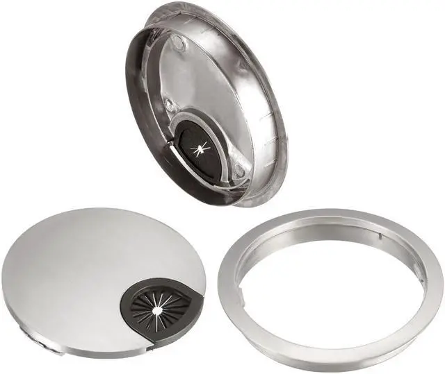 Alt view image 3 of 3 - Cable Hole Cover, 3-1/8" Zinc Alloy Desk Grommet for Wire Organizer (Wire Drawing, Silver)