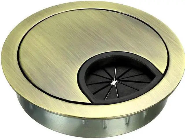 Main image of Cable Hole Cover, 2-1/8" Zinc Alloy Desk Grommet for Wire Organizer (Bronze Tone)