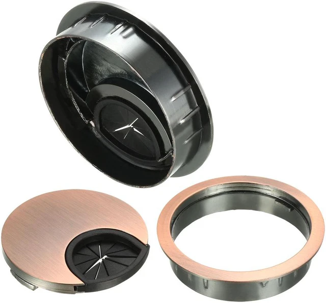 Alt view image 3 of 3 - Cable Hole Cover, 2-1/8" Zinc Alloy Desk Grommet for Wire Organizer (Red Bronze)