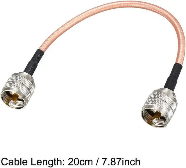 Alt view image 4 of 4 - Low Loss RF Coaxial Cable Connection Coax Wire RG-142, PL-259 UHF Male to PL-259 UHF Male 20cm