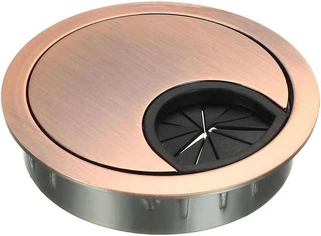 Main image of Cable Hole Cover, 2-1/8" Zinc Alloy Desk Grommet for Wire Organizer (Red Bronze)