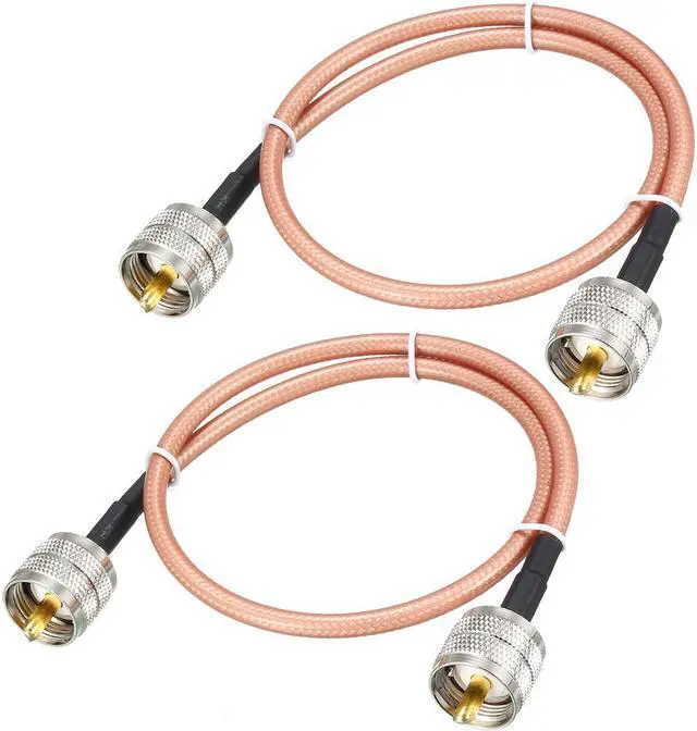 Main image of Low Loss RF Coaxial Cable Connection Coax Wire RG-142, PL-259 UHF Male to PL-259 UHF Male 50cm 2pcs