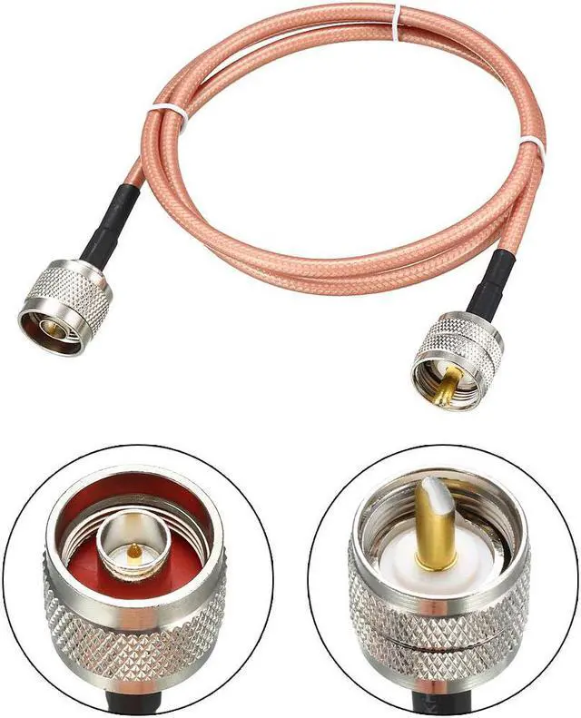 Alt view image 2 of 4 - Low Loss RF Coaxial Cable Connection Coax Wire RG-142 N Male to PL-259 UHF Male 120cm