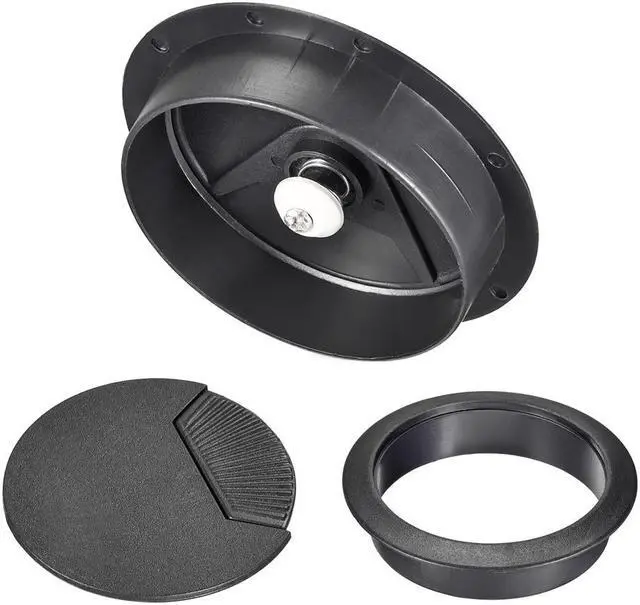 Alt view image 3 of 4 - Cable Hole Cover, 2-3/8" Plastic Desk Grommet for Wire Organizer, 5 Pcs (Black)