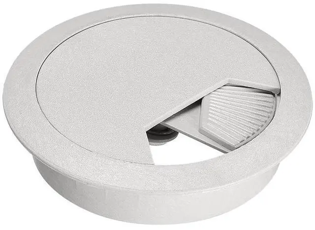 Main image of Cable Hole Cover, 2-3/8" Plastic Desk Grommet for Wire Organizer, 5 Pcs (Gray)