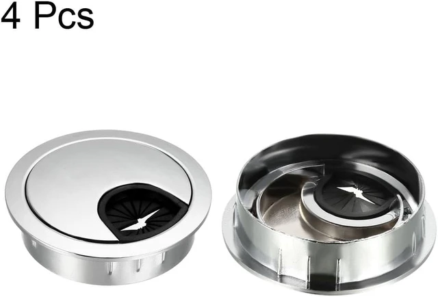 Alt view image 4 of 4 - Cable Hole Cover, 2" Zinc Alloy Desk Grommet for Wire Organizer, 4 Pcs (Bright Silver)