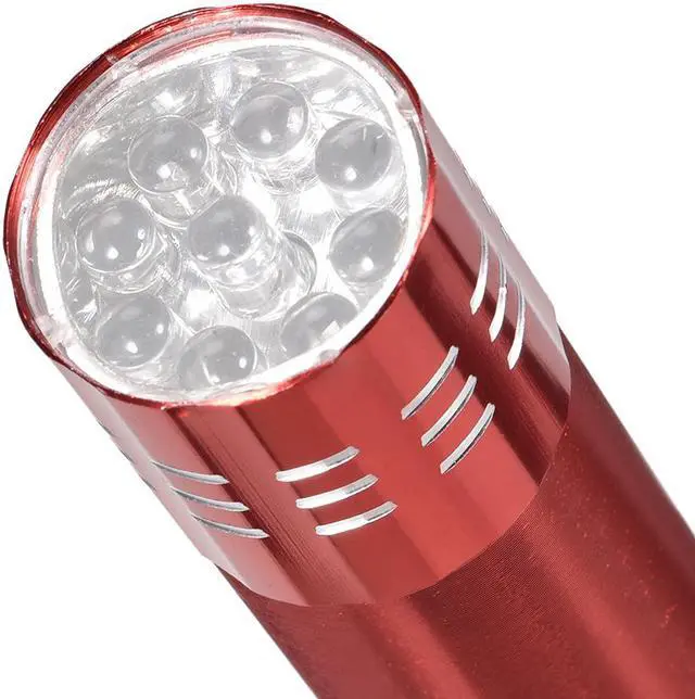 Alt view image 4 of 5 - UV Mini 9 LED Aluminum Flashlight Ultraviolet Blacklight Torch with Lanyard AAA Battery Not Included Red for Pet Stains, Bed Bug and Scorpions