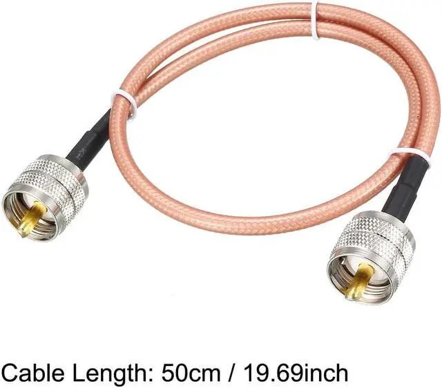 Alt view image 3 of 4 - Low Loss RF Coaxial Cable Connection Coax Wire RG-142, PL-259 UHF Male to PL-259 UHF Male 50cm