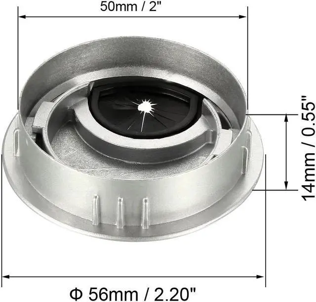 Alt view image 2 of 3 - Cable Hole Cover, 2" Zinc Alloy Desk Grommet for Wire Organizer (Silver Tone)