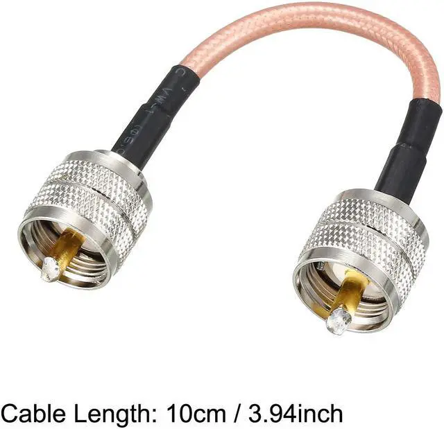 Alt view image 4 of 4 - Low Loss RF Coaxial Cable Connection Coax Wire RG-142, PL-259 UHF Male to PL-259 UHF Male 10cm