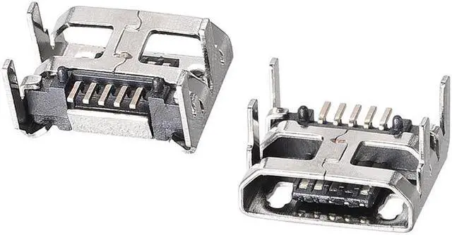 Main image of 10PCS Micro USB Female Socket Connector Jack Port, 5-Pin DIP 180 Degree, Repair Replacement Adapter