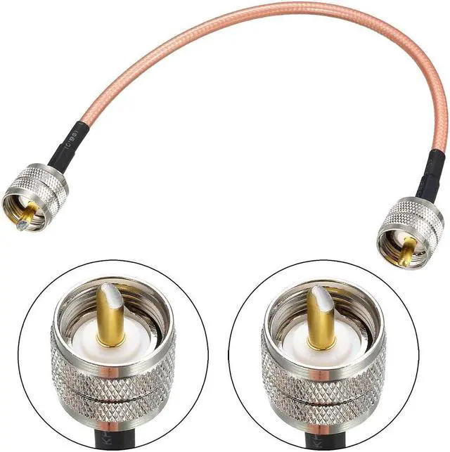 Alt view image 2 of 4 - Low Loss RF Coaxial Cable Connection Coax Wire RG-142, PL-259 UHF Male to PL-259 UHF Male 30cm