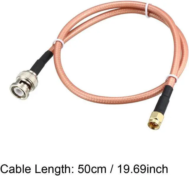 Alt view image 4 of 4 - Low Loss RF Coaxial Cable Connection Coax Wire RG-142 SMA Male to BNC Male 50cm