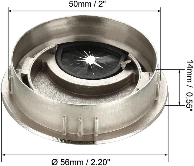 Alt view image 2 of 4 - Cable Hole Cover, 2" Zinc Alloy Desk Grommet for Wire Organizer, 2 Pcs (Wire Drawing, Silver)