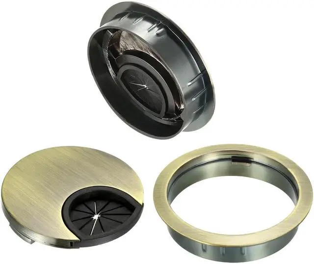 Alt view image 3 of 3 - Cable Hole Cover, 2-1/8" Zinc Alloy Desk Grommet for Wire Organizer (Bronze Tone)
