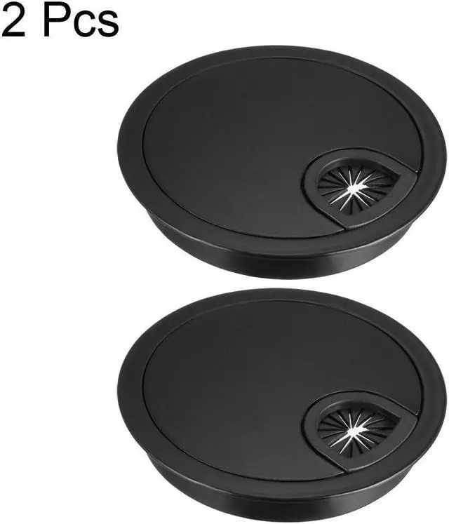 Alt view image 4 of 4 - Cable Hole Cover, 3-1/8" Zinc Alloy Desk Grommet for Wire Organizer, 2 Pcs (Black)