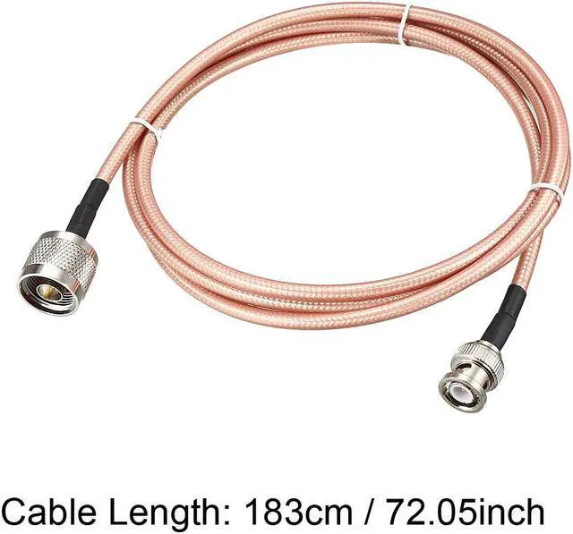 Alt view image 4 of 4 - Low Loss RF Coaxial Cable Connection Coax Wire RG-142 N Male to BNC Male 183cm