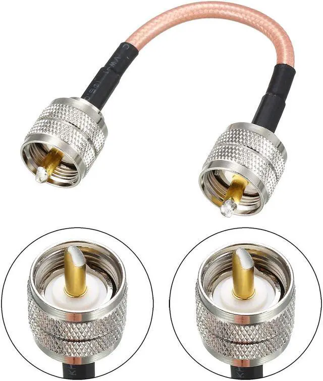 Alt view image 2 of 4 - Low Loss RF Coaxial Cable Connection Coax Wire RG-142, PL-259 UHF Male to PL-259 UHF Male 10cm