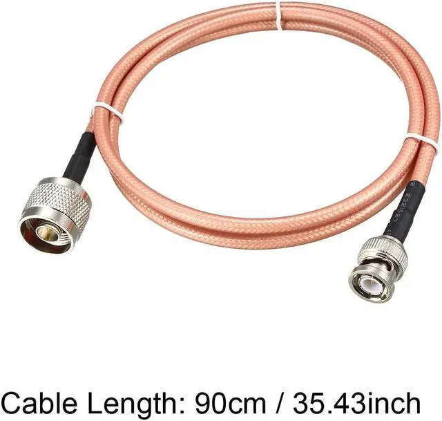 Alt view image 4 of 4 - Low Loss RF Coaxial Cable Connection Coax Wire RG-142 N Male to BNC Male 90cm