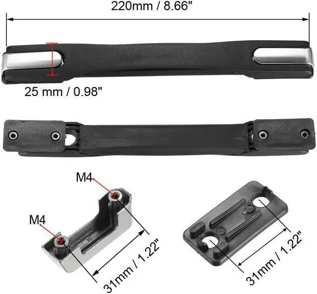 Alt view image 4 of 4 - Luggage Handle, 220mm Long Strap Grip Replacement for Suitcase Case Black