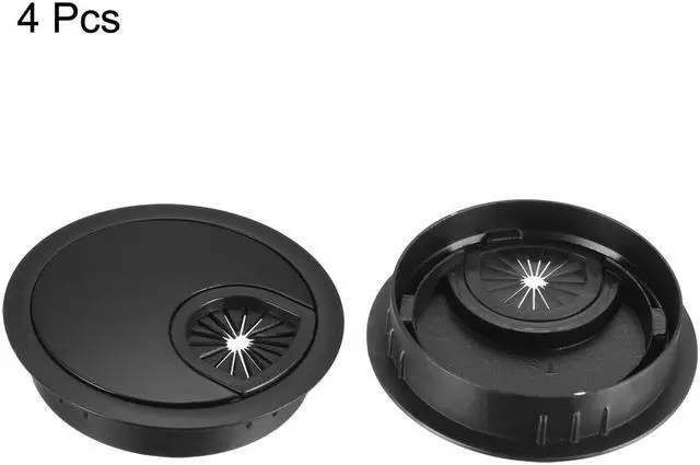 Alt view image 4 of 4 - Cable Hole Cover, 2-3/8" Zinc Alloy Desk Grommet for Wire Organizer, 4 Pcs (Black)