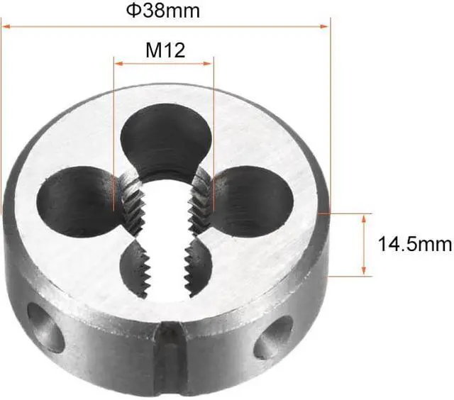 Alt view image 2 of 2 - M12 M12x1.75 Pitch Metric Left Hand Round Die Machine Thread Die,Threading Die,Screw Die Tool,HSS (High Speed Steel)