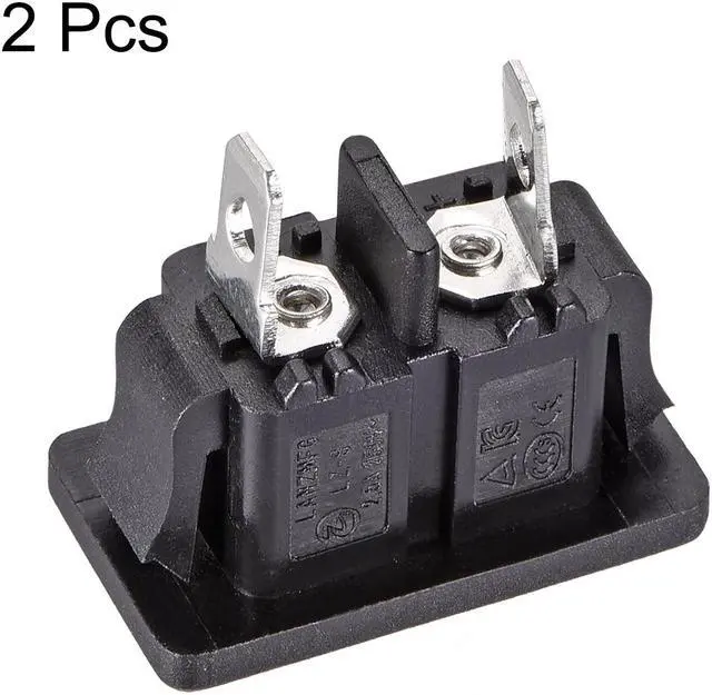 Alt view image 3 of 3 - C8 Panel Mount Plug Adapter 250V AC 2.5A 2 Pins IEC Inlet Module Plug Power Connector Socket Straight 2pcs