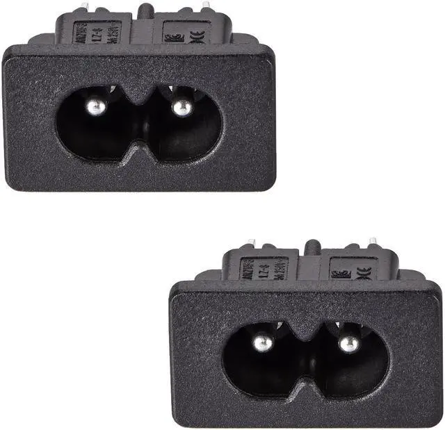 Main image of C8 Panel Mount Plug Adapter 250V AC 2.5A 2 Pins IEC Inlet Module Plug Power Connector Socket Straight 2pcs