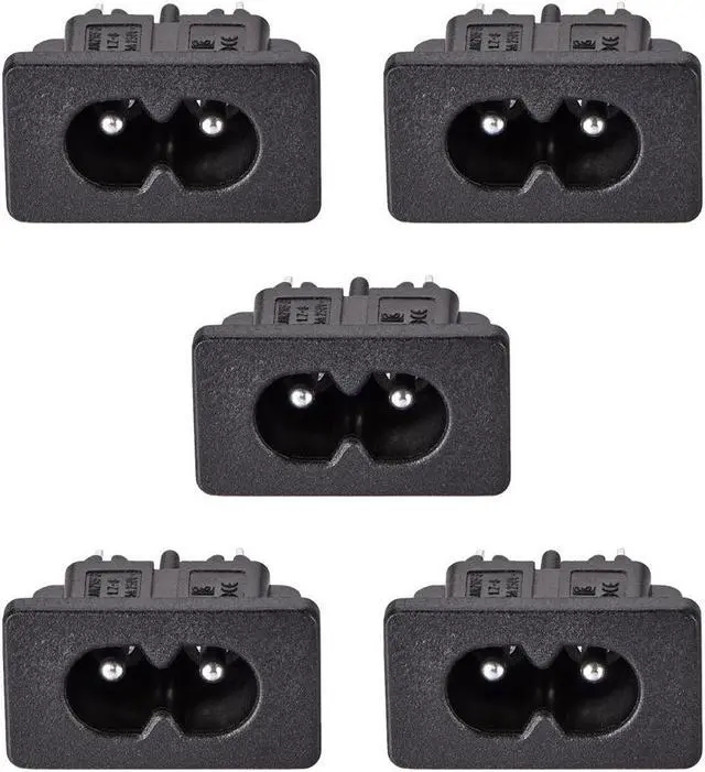 Main image of C8 Panel Mount Plug Adapter 250V AC 2.5A 2 Pins IEC Inlet Module Plug Power Connector Socket Straight 5pcs