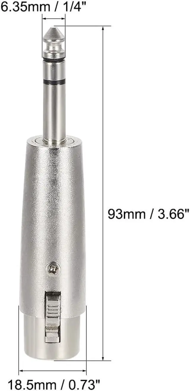 Alt view image 2 of 4 - XLR Female to 1/4" Male TRS Adapter,Gender Changer - XLR-F to 6.35mm Stereo Coupler Adapters,Stereo Plug In Balanced Audio Connector,Mic Plug 2pcs