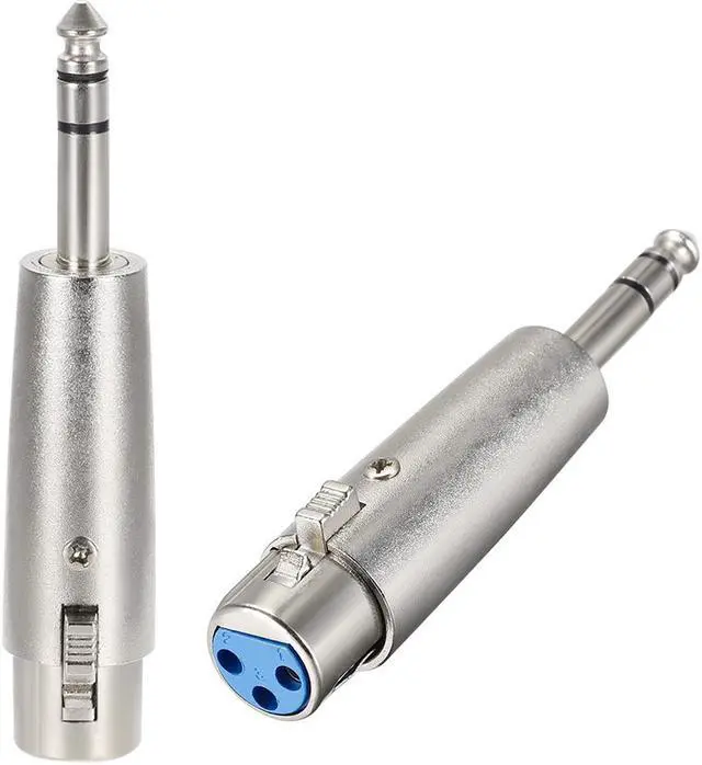 Main image of XLR Female to 1/4" Male TRS Adapter,Gender Changer - XLR-F to 6.35mm Stereo Coupler Adapters,Stereo Plug In Balanced Audio Connector,Mic Plug 2pcs