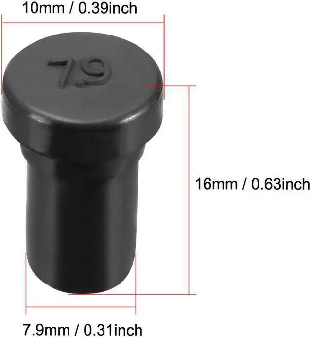 Alt view image 2 of 3 - Rubber Stopper , SPR-079 EPDM 8mm Dia Seal Hole Insert Stopper Black for Cable Gland , 3pcs