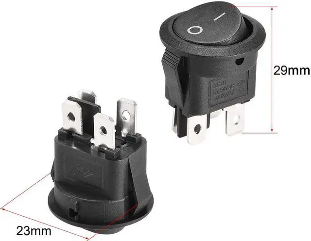 Alt view image 2 of 4 - Boat Rocker Switch Round Toggle Switch for Boat Car Marine 4pins ON/OFF AC250V/6A 125V/10A 1pcs