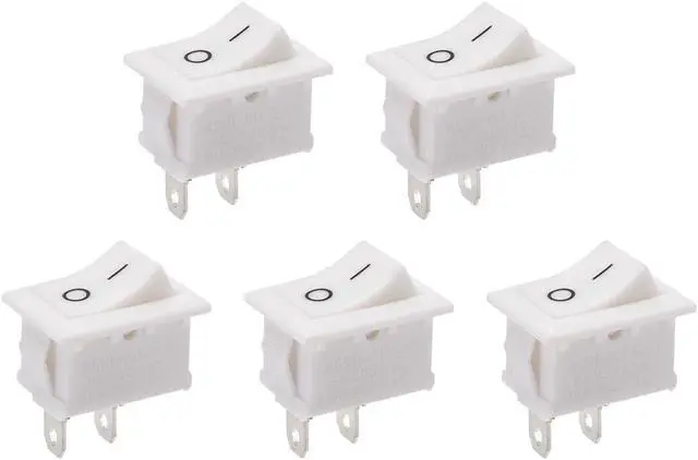 Main image of Mini Boat Rocker Switch White Toggle Switch for Boat Car Marine ON/OFF AC 250V/6A 125V/10A 5pcs