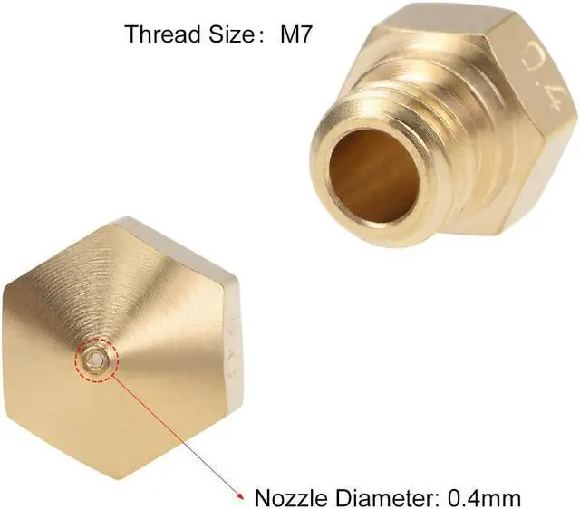 Alt view image 3 of 3 - 0.4mm 3D Printer Nozzle Head M7 Thread Replacement for MK10 1.75mm Extruder Print, Brass 10pcs