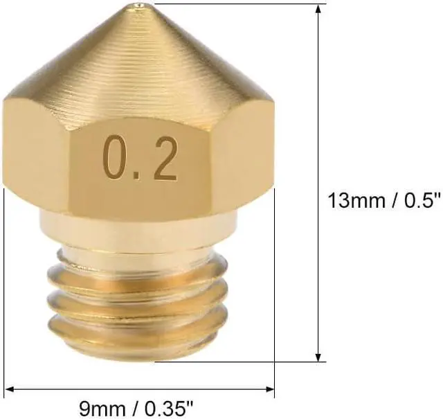 Alt view image 2 of 4 - 0.2mm 3D Printer Nozzle Head M7 Thread Replacement for MK10 1.75mm Extruder Print, Brass 10pcs