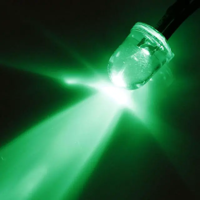 Alt view image 4 of 4 - Prewired LED Light - DC 12V 20mA 8mm Pre Wired 12 Volt LEDs Emerald Green - 10pcs