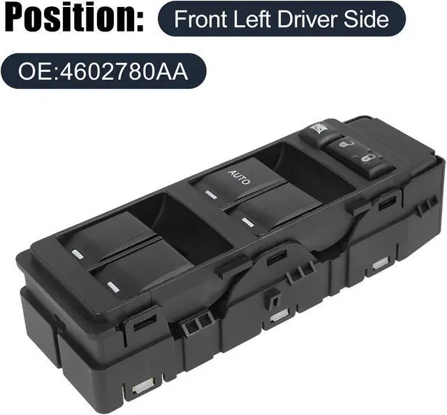 Alt view image 2 of 7 - 4602780AA Car Power Window Master Switch Driver Side with 1 Single Auto Button for Chrysler Sebring Dodge Avenger Charger Jeep Patriot