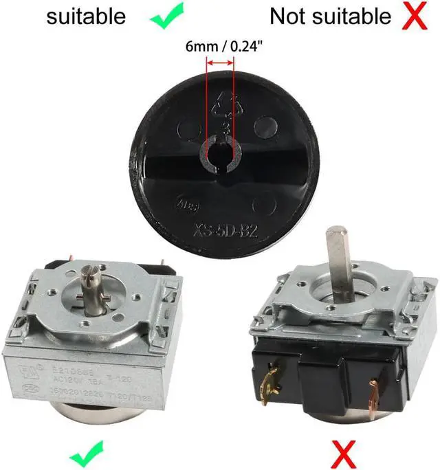 Alt view image 4 of 4 - Timer Knobs Range Replacement Knobs Time Control Knob Round Shaft for Electronic Microwave Oven Cooker