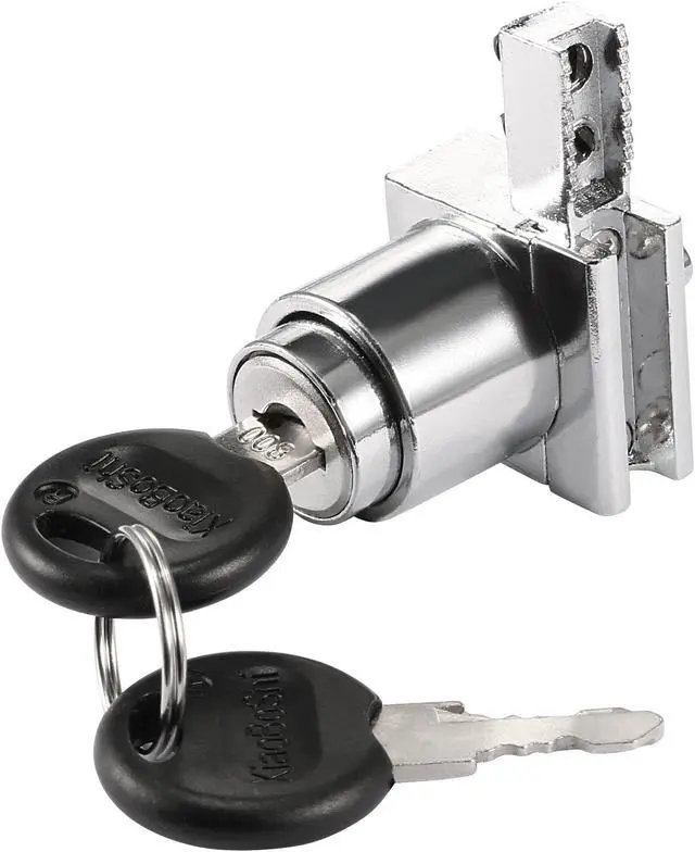 Alt view image 3 of 4 - Push Lock for Sliding Glass Cabinet Door Fits 5mm Thick Keyed Alike 2Pcs