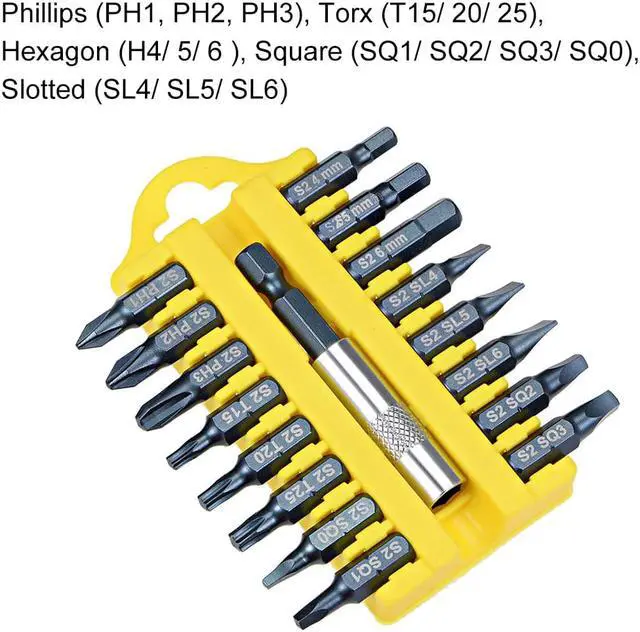 Alt view image 3 of 3 - Screwdriver Bit Set, 17 in 1 Magnetic Driver Bit Set, 1/4 Inch Hex Shank Screw Driver Bits, S2 Screwdriver Tools Kit