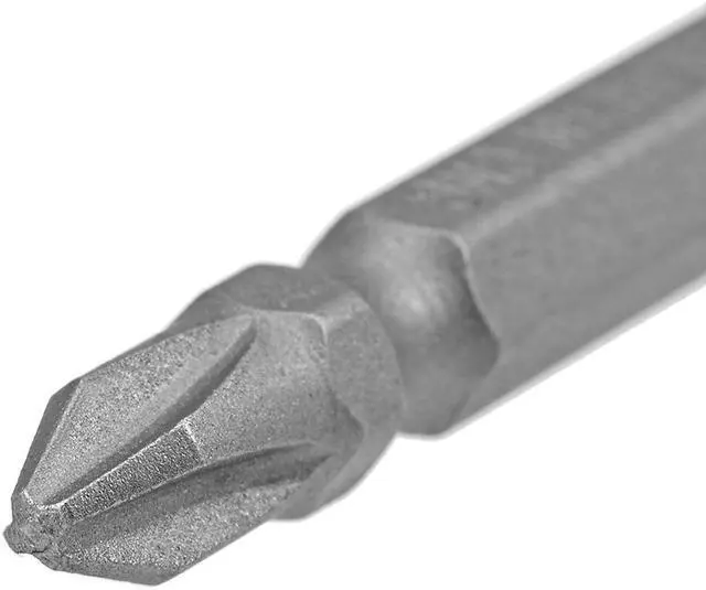 Alt view image 3 of 4 - 5pcs 1/4" Hex Shank 50mm Length Magnetic Screwdriver SL6/PH2 Slotted-Phillips Double-Head Screwdriver Bits S2 Alloy Steel