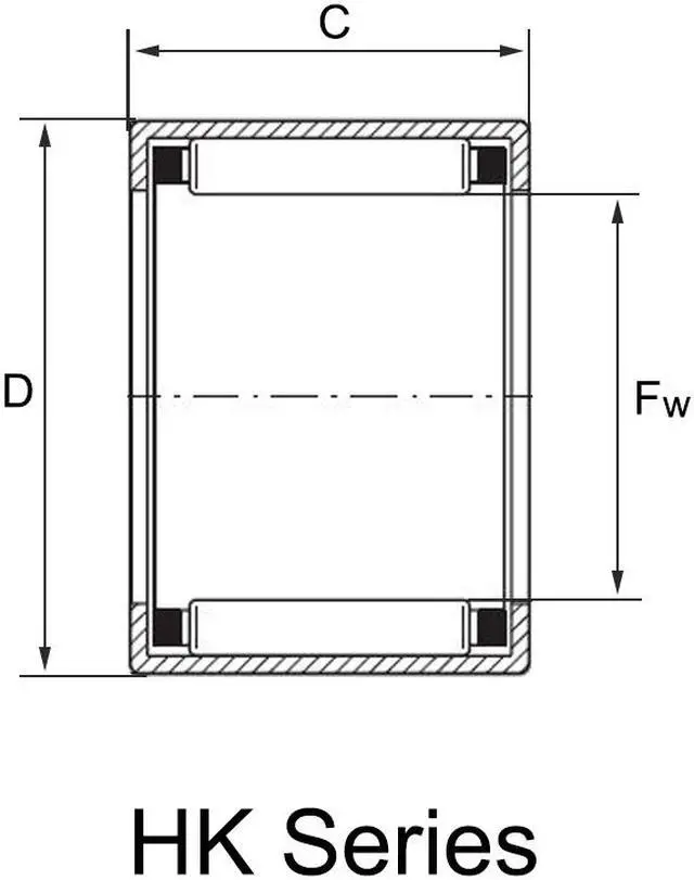 Alt view image 4 of 4 - HK101612 Drawn Cup Needle Roller Bearings, Open End, 10mm Bore, 16mm OD, 12mm Width 7800N Static Load 6700N Dynamic Load 19000rpm Limiting Speed 4pcs