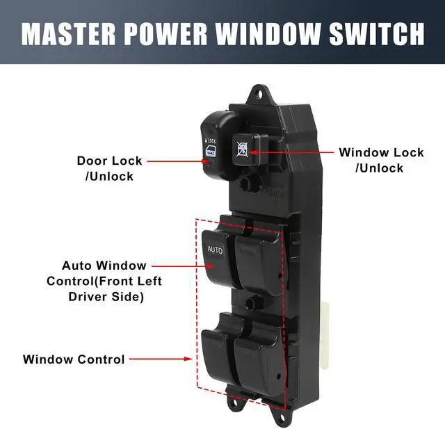 Alt view image 3 of 7 - 84820-12340 Car Power Window Master Control Switch for Toyota RAV4 Corolla