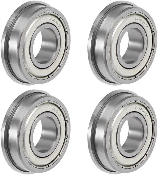 Main image of FR8ZZ Flange Ball Bearing, 1/2"x1-1/8"x5/16" Shielded Chrome Bearing 4pcs