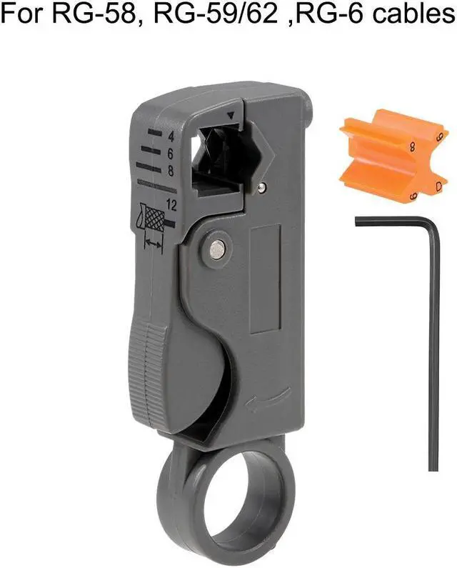 Alt view image 2 of 3 - Rotary Coax Coaxial Cable Stripper Cutter Tool for RG58 RG59/62 RG6 Wire Stripper 2pcs
